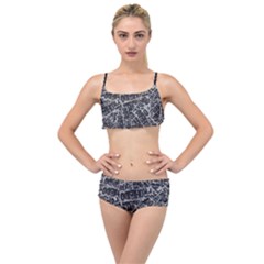 Rebel Life: Typography Black And White Pattern Layered Top Bikini Set by dflcprintsclothing