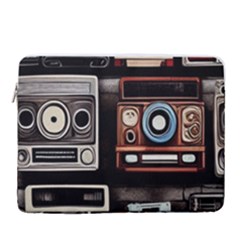 Retro Cameras Old Vintage Antique Technology Wallpaper Retrospective 16  Vertical Laptop Sleeve Case With Pocket by Grandong