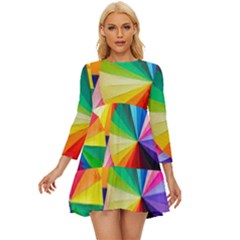 Bring Colors To Your Day Long Sleeve Babydoll Dress by elizah032470