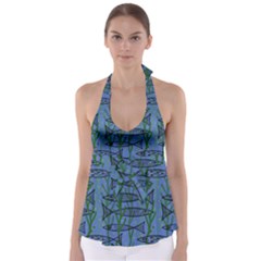 Fish Pike Pond Lake River Animal Tie Back Tankini Top by Maspions