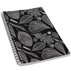 Leaves Flora Black White Nature 5 5  X 8 5  Notebook by Maspions