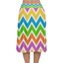 Chevron Pattern Design Texture Velvet Flared Midi Skirt View2