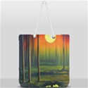 Outdoors Night Moon Full Moon Trees Setting Scene Forest Woods Light Moonlight Nature Wilderness Lan Full Print Rope Handle Tote (Large) View2