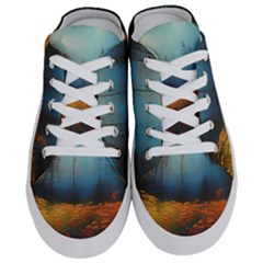 Wildflowers Field Outdoors Clouds Trees Cover Art Storm Mysterious Dream Landscape Half Slippers by Posterlux