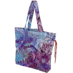 Blend Marbling Drawstring Tote Bag by kaleidomarblingart