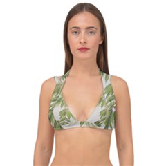 Watercolor Leaves Branch Nature Plant Growing Still Life Botanical Study Double Strap Halter Bikini Top by Posterlux