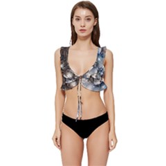 Woman In Space Low Cut Ruffle Edge Bikini Top by CKArtCreations