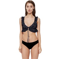 Pattern Dots Dot Seamless Low Cut Ruffle Edge Bikini Top by Maspions