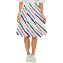 Retro Vintage Stripe Pattern Abstract Classic Short Skirt by Maspions