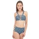 Blue Paisley Cage Up Bikini Set View1