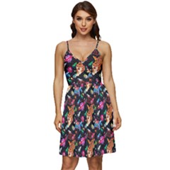 Beautiful Pattern V-neck Pocket Summer Dress  by Sparkle