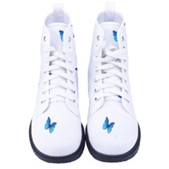 Butterfly-blue-phengaris Men s High-top Canvas Sneakers by saad11