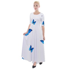 Butterfly-blue-phengaris Half Sleeves Maxi Dress by saad11