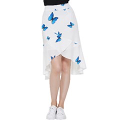Butterfly-blue-phengaris Frill Hi Low Chiffon Skirt by saad11