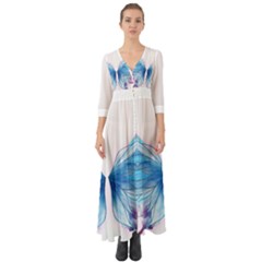 Butterfly-drawing-art-fairytale  Button Up Boho Maxi Dress by saad11