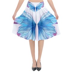 Butterfly-drawing-art-fairytale  Flared Midi Skirt by saad11
