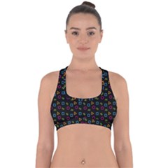Background Ornamental Pattern Cross Back Hipster Bikini Top  by Maspions