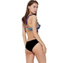 Abstract Digital Artwork Low Cut Ruffle Edge Bikini Top View3