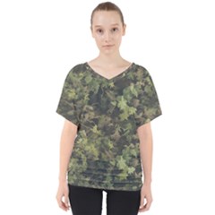 Camouflage Military V-neck Dolman Drape Top by Ndabl3x