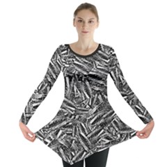 Monochrome Mirage Long Sleeve Tunic  by dflcprintsclothing