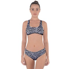 Monochrome Mirage Criss Cross Bikini Set by dflcprintsclothing
