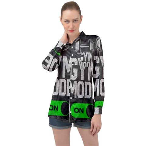 Gym Mode Long Sleeve Satin Shirt by Store67
