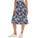 Blue Flowers Dark Blue Flowers Midi Panel Skirt View2
