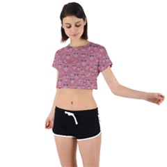 Sweet Emoji Canvas Print Pattern Tie Back Short Sleeve Crop T-shirt by dflcprintsclothing