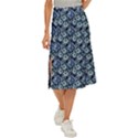 Blue Flowers 001 Midi Panel Skirt View1