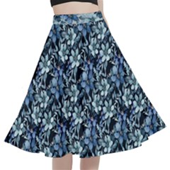 Blue Roses 1 Blue Roses 2 A-line Full Circle Midi Skirt With Pocket by DinkovaArt