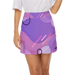 Colorful Labstract Wallpaper Theme Mini Front Wrap Skirt by Apen