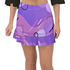 Colorful Labstract Wallpaper Theme Fishtail Mini Chiffon Skirt by Apen