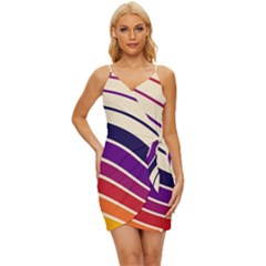 Angles Design Pattern Retro Wrap Tie Front Dress by Maspions