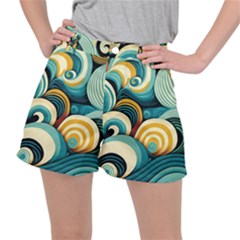 Wave Waves Ocean Sea Abstract Whimsical Women s Ripstop Shorts by Maspions