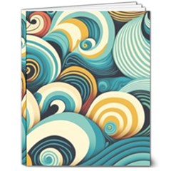 Wave Waves Ocean Sea Abstract Whimsical 8  X 10  Hardcover Notebook by Maspions