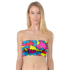 Colorful-graffiti-pattern-blue-background Bandeau Top by designsbymallika