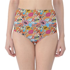 Pop Culture Abstract Pattern Classic High-waist Bikini Bottoms by designsbymallika