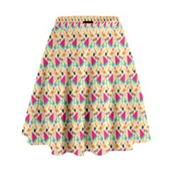 Summer Watermelon Pattern High Waist Skirt by designsbymallika
