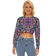 Amethyst On Turquoise Lightweight Long Sleeve Sweatshirt by kaleidomarblingart