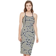 Sketchy Abstract Artistic Print Design Bodycon Cross Back Summer Dress by dflcprintsclothing