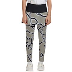 Sketchy Abstract Artistic Print Design Kids  Skirted Pants by dflcprintsclothing