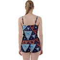 Fractal Triangle Geometric Abstract Pattern Tie Front Two Piece Tankini View2