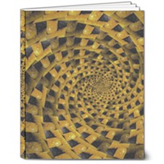 Spiral Symmetry Geometric Pattern Black Backgrond 8  X 10  Hardcover Notebook by dflcprintsclothing