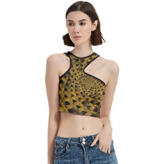 Spiral Symmetry Geometric Pattern Black Backgrond Cut Out Top by dflcprintsclothing