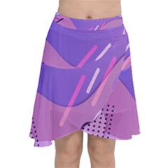 Colorful Labstract Wallpaper Theme Chiffon Wrap Front Skirt by Apen