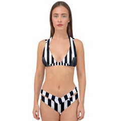 Stripes Geometric Pattern Digital Art Art Abstract Abstract Art Double Strap Halter Bikini Set by Proyonanggan