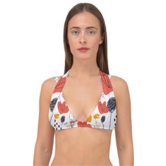 Floral Leaf Double Strap Halter Bikini Top by Ndabl3x