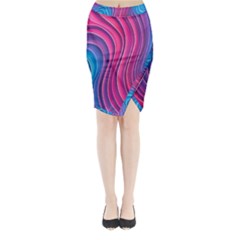 Spiral Swirl Pattern Light Circle Midi Wrap Pencil Skirt by Ndabl3x