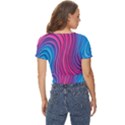 Spiral Swirl Pattern Light Circle Twist Front Crop Top View4