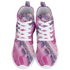 Texture Pink Pattern Paper Grunge Women s Lightweight High Top Sneakers by Ndabl3x